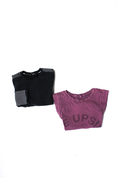 The Upside Women's Sleeveless T-Shirt Crewneck Sweater Purple Black Size 4 Lot 2