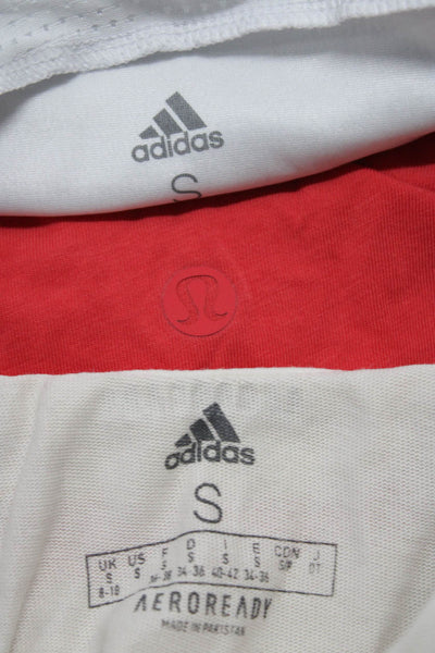 Adidas Lululemon Women's Tank Tops Short Sleeve Tee White Red Size S 4 Lot 3