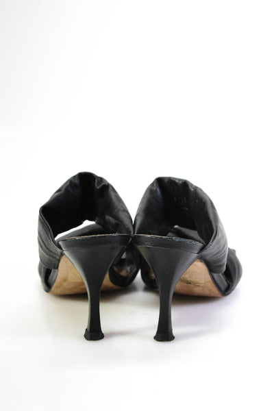 Alohas Women's Square Toe Stiletto Heel Mule Sandals Black Size 36