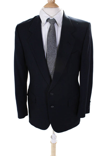 Nino Cerruti Mens V-Neck Notch Collar Long Sleeve Suit Jacket Navy Size 42R