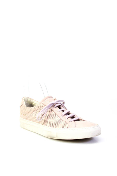 Woman by Common Projects Women's Suede Low Top Lace Up Sneakers Pink Size 9