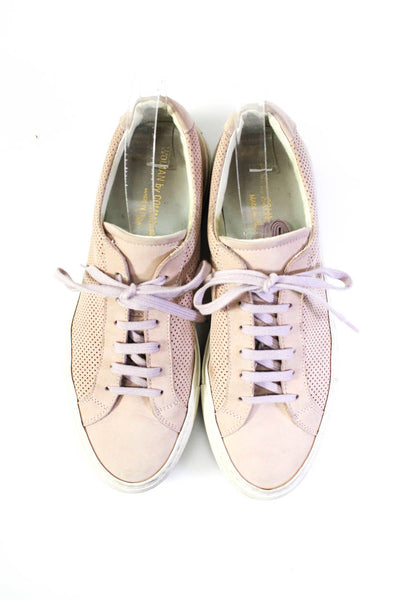 Woman by Common Projects Women's Suede Low Top Lace Up Sneakers Pink Size 9