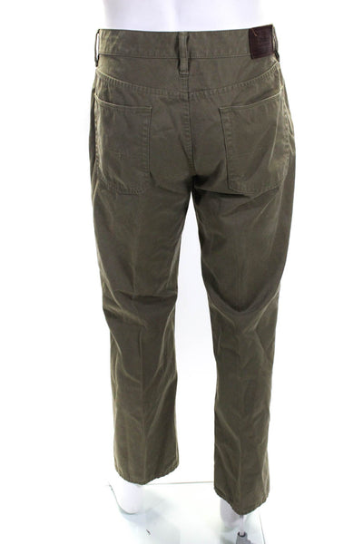 Polo Ralph Lauren Mens Cotton Buttoned Colored Straight Pants Green Size EUR34