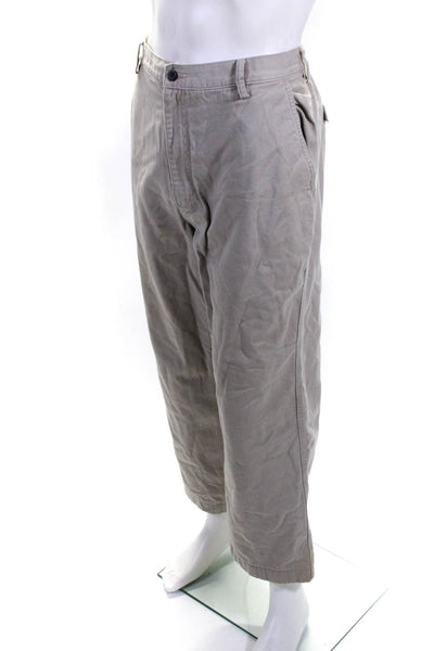 Woolrich Mens Cotton Flat Front Buttoned Straight Leg Pants Beige Size EUR36