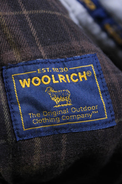 Woolrich Mens Cotton Flat Front Buttoned Straight Leg Pants Beige Size EUR36