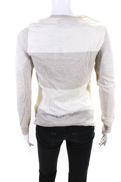 Lela Rose Women's V-Neck Long Sleeves Cardigan Sweater Gray Size S