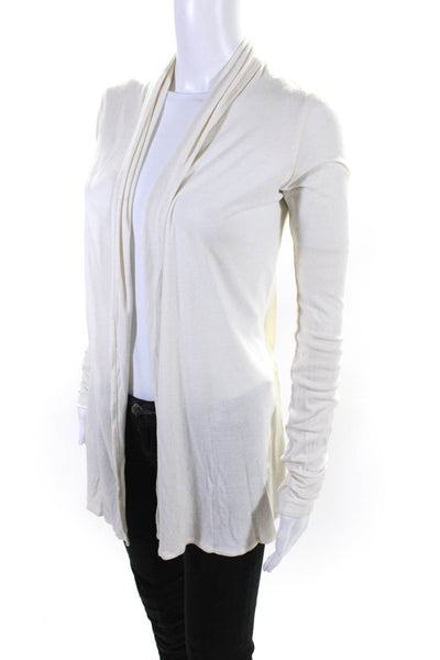 Row Women's Open Front Long Sleeves Cardigan Sweater Off White Size M