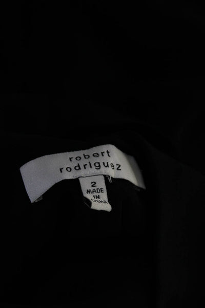 Robert Rodriguez Womens Button Snap Shoulders V Neck Tank Top Black Size 2