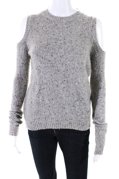 Rebecca Minkoff Womens Cold Shoulder Sweater Gray Wool Size Extra Small