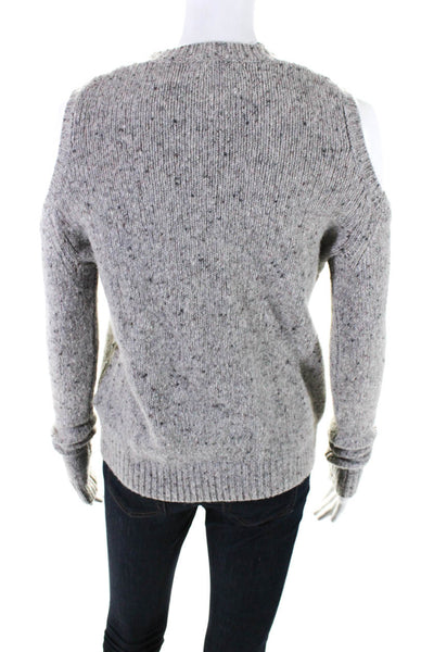 Rebecca Minkoff Womens Cold Shoulder Sweater Gray Wool Size Extra Small