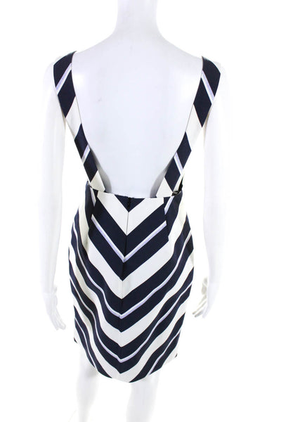 Finders Keepers Womens Striped Sheath Dress White Navy Blue Size Small