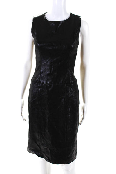 Cushnie Et Ochs Women's Round Neck Sleeveless A-Line Midi Dress Black Size 8