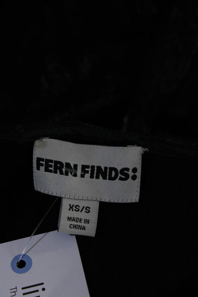 Fern Finds Womens Long Sleeve V Neck Sleek Shift Dress Black Size Extra Small