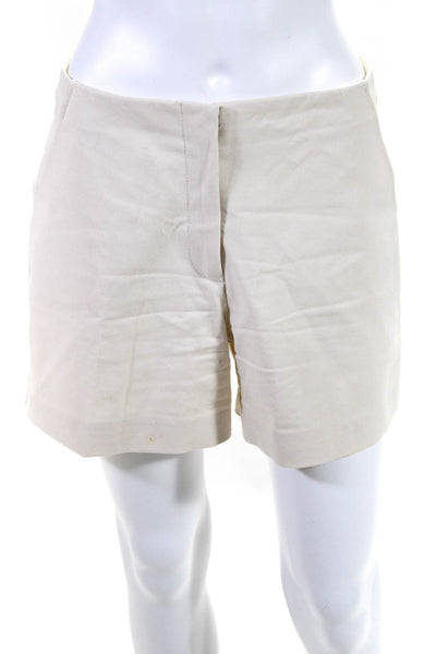 Trina Turk Womens Flat Front High Rise Relaxed Fit Dress Shorts Cream Size 2