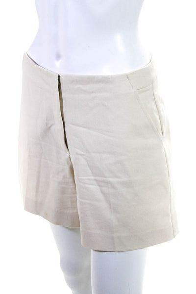 Trina Turk Womens Flat Front High Rise Relaxed Fit Dress Shorts Cream Size 2