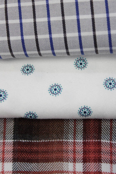 Joseph & Feiss Men's Printed Button Down Shirts Gray White Brown Size XL Lot 3