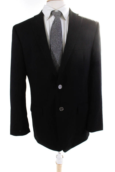 Calvin Klein Men's Two Button Fully Lined Wool Blazer Jacket Black Size 40R