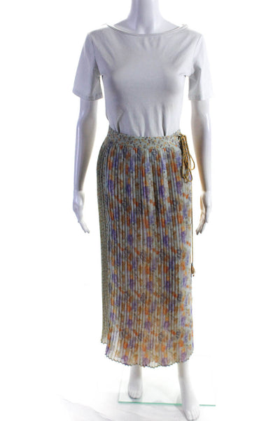 Let Me Be Women's Wrap Pleated Maxi Skirt Floral Size XS