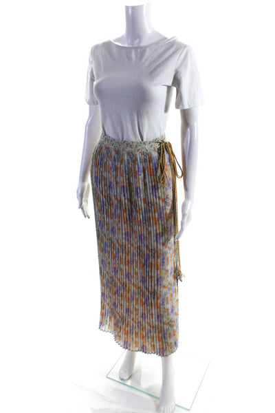 Let Me Be Women's Wrap Pleated Maxi Skirt Floral Size XS