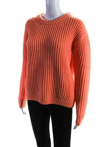 Designers Remix Charlotte Eskildsen Womens Rib Knit Sweater Top Orange Size XS