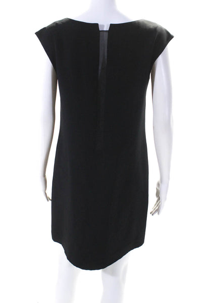 Cushnie Et Ochs Womens Silk Sheer Center Sleeveless Shift Dress Black Size 6