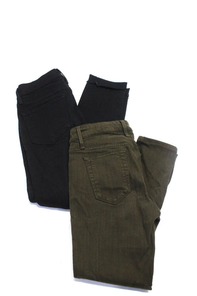 Frame Women's Midrise Five Pockets Skinny Denim Pants Black Size 24 Lot 2