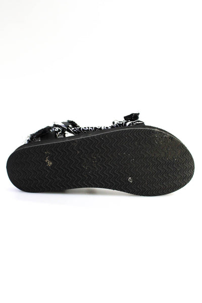 Arizona Love Womens Ribbon Strappy Rubber Flats Sandals Black Size 42 12