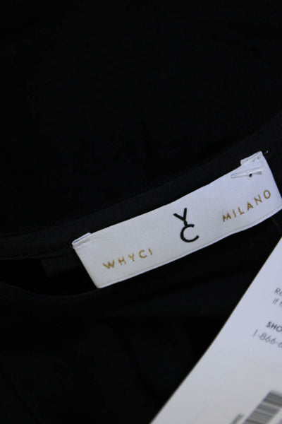 Whyci Milano Womens 3/4 Sleeveless Boat Neck Relaxed Sheath Dress Black Size 48