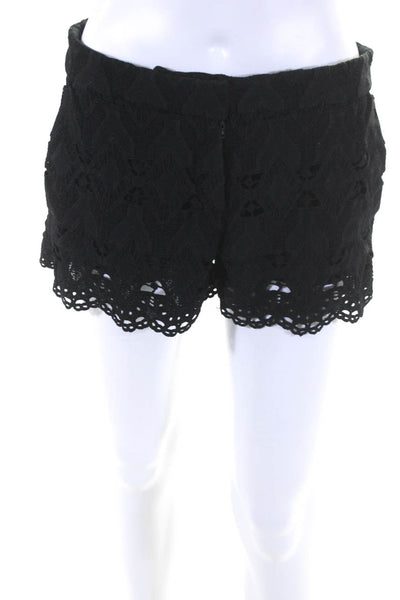 Maje Womens Mid Rise Lace Casual Shorts Black Size FR 36