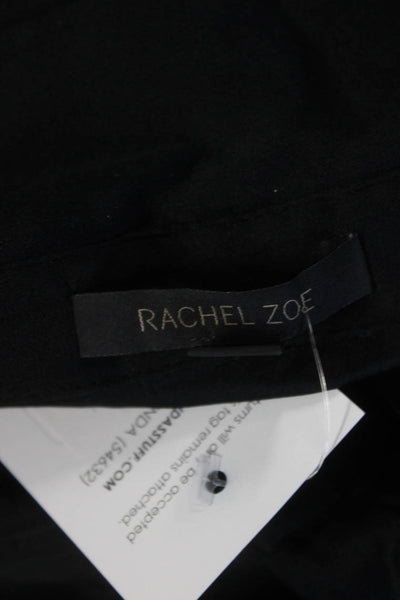 Rachel Zoe Womens Long Sleeve Satin Collared Mini Shirt Dress Black Size 4