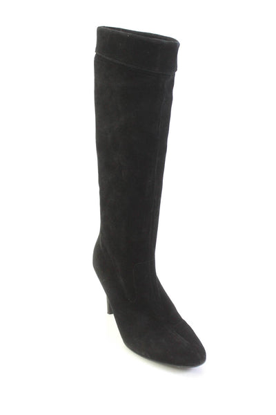 KORS Michael Kors Womens Knee High Stiletto Pull On Boots Black Suede Size 9.5