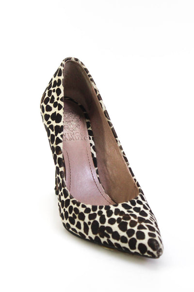 Vince Camuto Women's Spotted Pointed Toe Ponyhair Pumps Brown Size 6