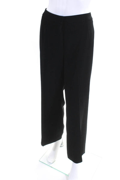 Kasper Women's Flat Front Wide Leg Dress Pant Black Size 12