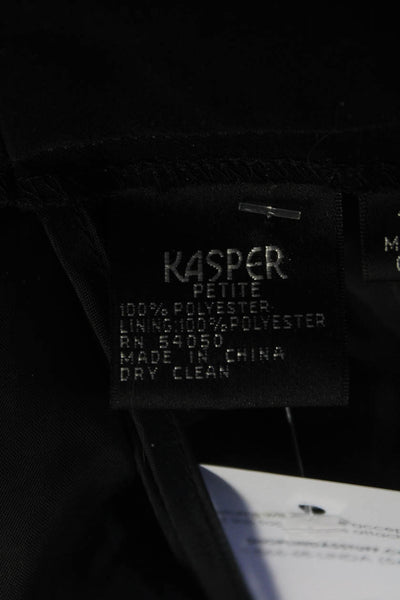 Kasper Women's Flat Front Wide Leg Dress Pant Black Size 12