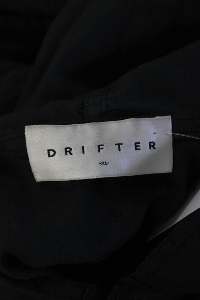 Drifter Women's Hood Long Sleeves Button Up Tie Dye Jacket Black Size XL