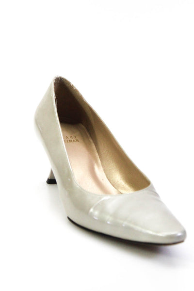 Stuart Weitzman Women's Pointed Toe Cone Heels Work Pumps Silver Size 6