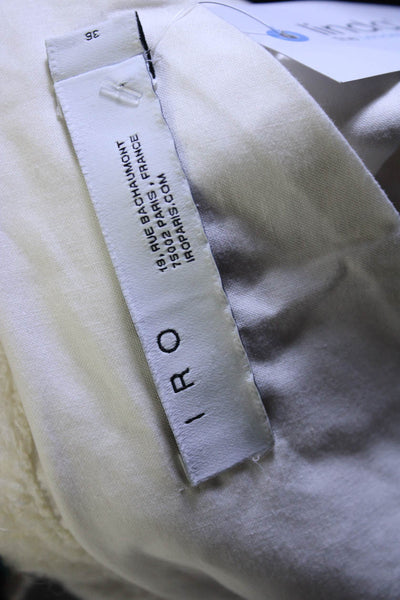 IRO Womens Fleece Knit Long Sleeved Open Front Tied Waist Sweater Cream Size 36