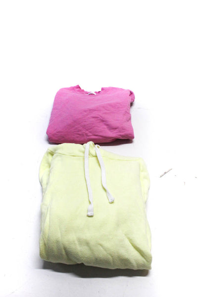 Stateside Project Social T Womens Sweatshirt Hoodie Pink Yellow Size M Lot 2