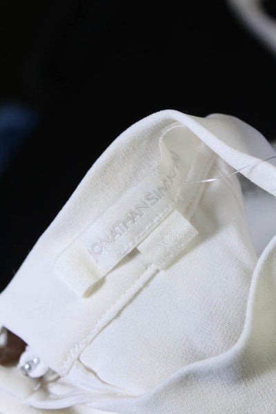 Jonathan Simkhai Women's Round Neck Sleeveless Peplum Blouse White Size XS