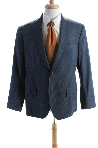 Loro Piana Mens Wool Paisley Lined Striped Buttoned Blazer Blue Size EUR44