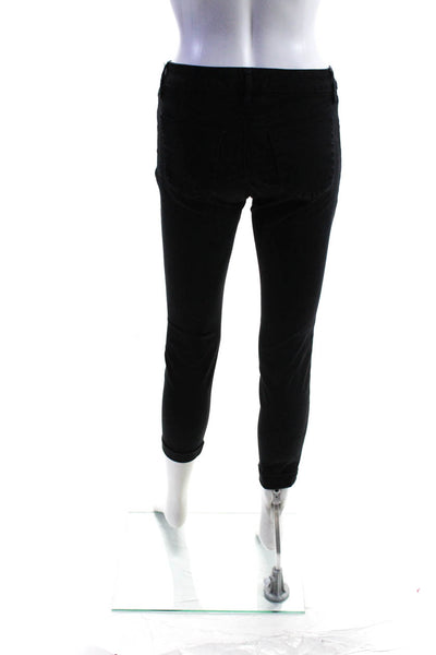 J Brand Womens Buttoned Cuffed Hem Skinny Leg Casual Pants Black Size EUR25