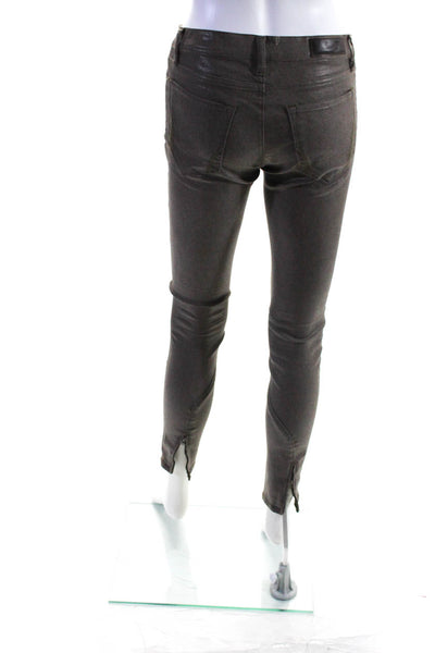 AllSaints Co Ltd Spitalfields Womens Cotton Color Skinny Pants Brown Size EUR27