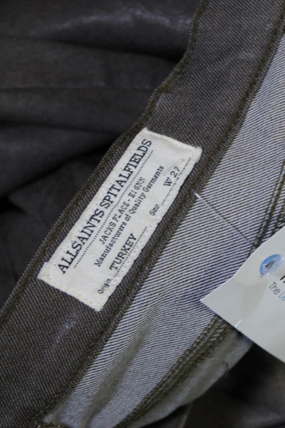 AllSaints Co Ltd Spitalfields Womens Cotton Color Skinny Pants Brown Size EUR27