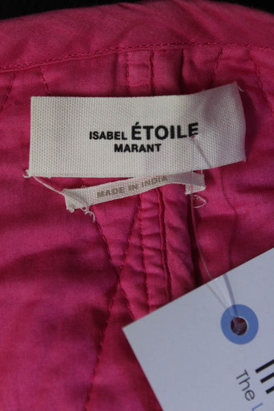 Etoile Isabel Marant Womens Quilted Full Zip Jacket Blue White Pink Size FR 38