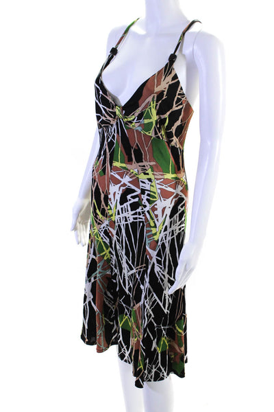 M Missoni Womens Spaghetti Strap V Neck Abstract Sheath Dress Black Multi 10