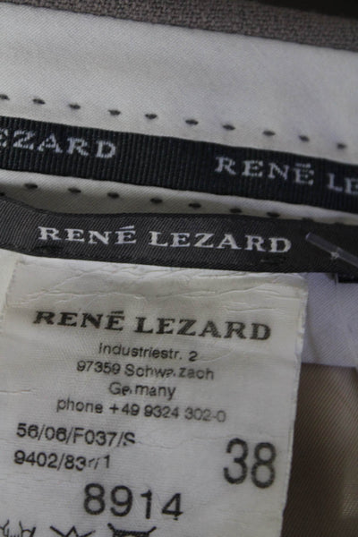 Rene Lezard Women's Straight Leg Pleated Dress Pants Gray Size 38