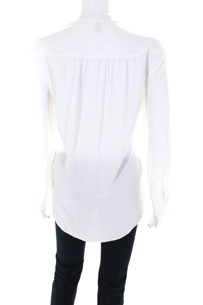 BCBGMAXAZRIA Women's Jaklyn Draped Front Long Sleeve Blouse White Size M