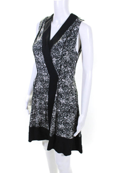 Proenza Schouler Women's V-Neck Sleeveless Fit Flare Mini Dress Black Size 4