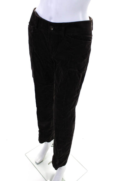 Philippe Adec Womens Mid Rise Velvet Flare Dress Pants Dark Brown Size 2