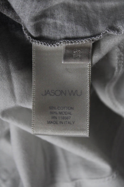 Jason Wu Women's Crewneck Shot Sleeve T-Shirt Black Size XS